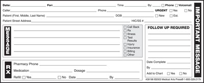 Medical Arts Press® Phone Message Labels / 8-in.W x 3-1/4-in.H