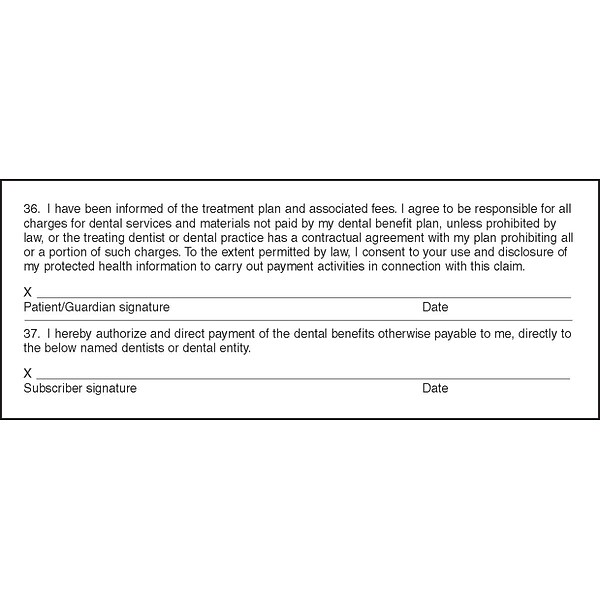 Medical Arts Press 2003 Dental Insurance Signature Label, HIPPAA Compliant (20158)