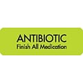 Medication Instruction Labels, Antibiotic, Chartreuse, 1.5 x 0.5 inch, 500 Labels