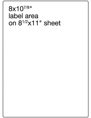Medical Arts Press® Transcription Labels, Quick-Peel Sheets, White, 8x11, 100 Labels, 8-1/2 Width