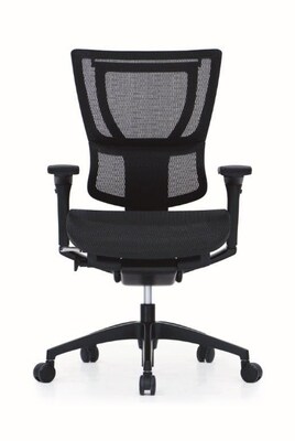 Raynor Eurotech iOO Series Mid-Back Managers Chair, Mesh, Black with Black Frame