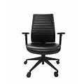 Eurotech LEM801-BLKL-AA1 Frasso Leather Conference Chair; Adjustable Arms, Black