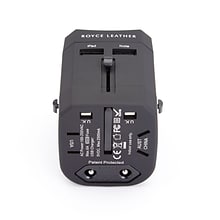 Royce Leather International Travel Adapter Wall Plug (881-BL-PL)