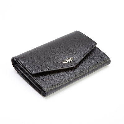 Royce Leather Black Leather RFID Blocking French Purse Wallet (RFID-167-BLK-2)