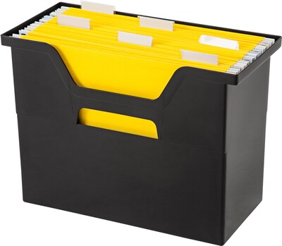 Iris® Medium Open Top Plastic File Box; Black
