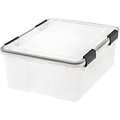 IRIS Weathertight Plastic 30 Qt. Storage Box, Clear, 6/Pack (110400)