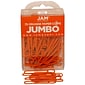 JAM Paper Jumbo Paper Clips, Orange, 75/Pack (42186871)