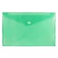 JAM Paper® Plastic Envelopes with Hook & Loop Closure, Legal Booklet, 9.75 x 14.5, Green, 12/Pack (235827783)