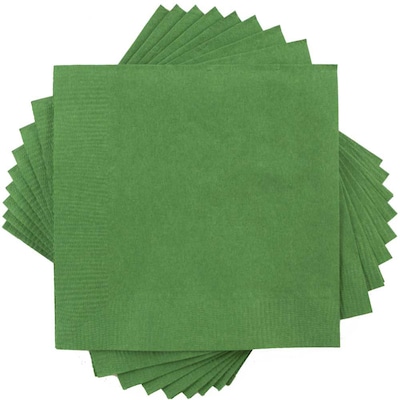 JAM Paper® Medium Lunch Napkins, 6 1/2 x 6 1/2, Green, 50/Pack (255628201)