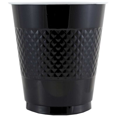 JAM Paper® Plastic Party Cups, 12 oz, Black, 20 Glasses/Pack (2255520708)