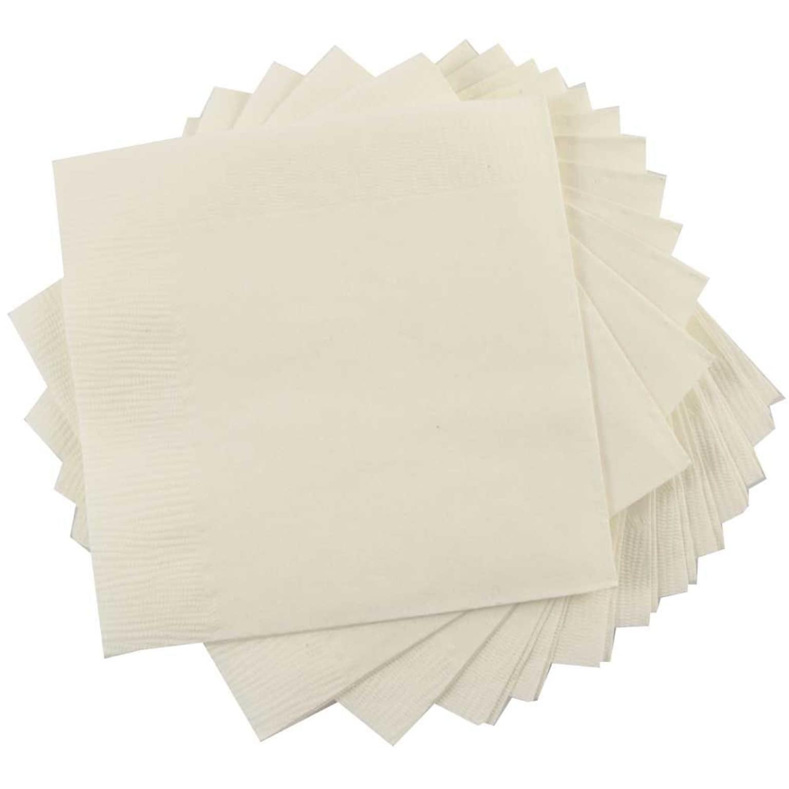 JAM Paper Lunch Napkin, 2-ply, Ivory, 50 Napkins/Pack (6255620722)