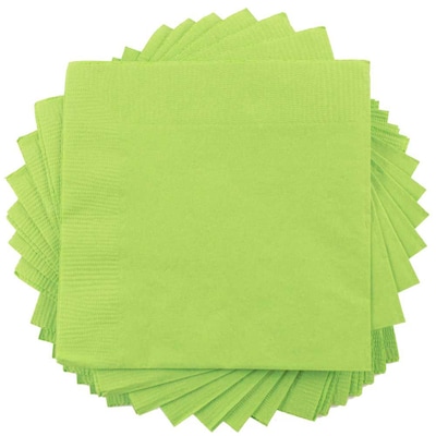 JAM Paper Lunch Napkin, 2-ply, Lime Green, 50 Napkins/Pack (6255620724)