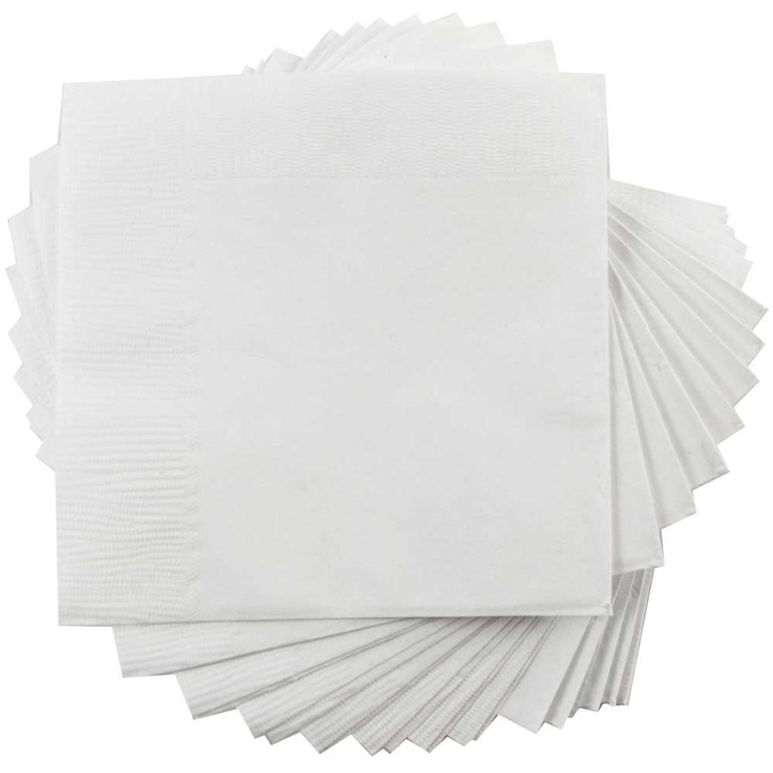 JAM Paper Medium Lunch Napkins, 2-Ply, White, 50 Napkins/Pack (6255620732)