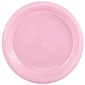 JAM Paper® Round Plastic Disposable Party Plates, Small, 7 Inch, Baby Pink, 20/Pack (7255320670)