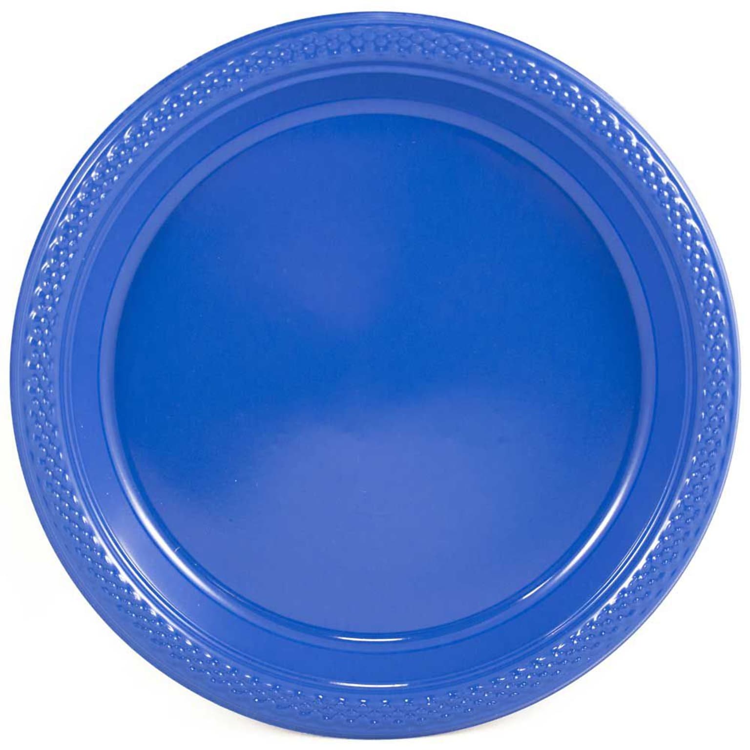 JAM Paper® Round Plastic Disposable Party Plates, Small, 7 Inch, Blue, 20/Pack (7255320674)