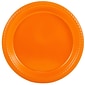 JAM Paper® Round Plastic Disposable Party Plates, Small, 7 Inch, Orange, 20/Pack (7255320686)