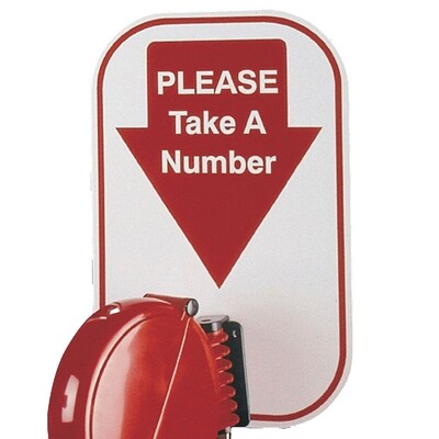 FFR Merchandising Turn-O-Matic Take-A-Number System; Please Take A Number Sign, 4Pk (9920816708)