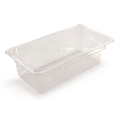 FFR Merchandising Cold Food Pans and Covers, 4 D, Clear, Third Pan, 3.9 qt, 4/Pack (9922510611)