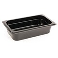 FFR Merchandising Cold Food Pans and Covers; 2 1/2 D, Black, Fourth Pan, 1.6 qt, 6/Pack (9922510612)