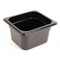 FFR Merchandising Cold Food Pans and Covers; 4 D, Black, Sixth Pan, 1.7 qt, 6/Pack (9922510618)