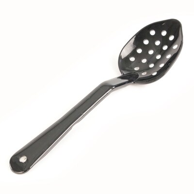 FFR Merchandising Serving Spoons; Carlisle, 15" L, Black, Perforated, 1.50oz, 4/Pack (9922915551)