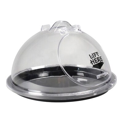 FFR Merchandising 2-Piece Sampling Units, 10 dia, Black Tray/Clear Dome (9923912851)