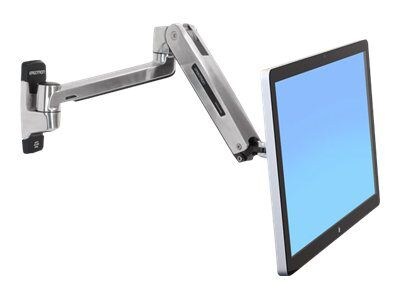 Ergotron LX HD Sit-Stand Wall Arm Adjustable Monitor, Up to 46, Polished Aluminum (45-383-026)