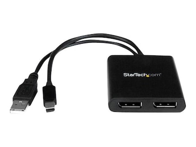 StarTech Mini DisplayPort to 2x DisplayPort Multi Stream Transport Hub, Black