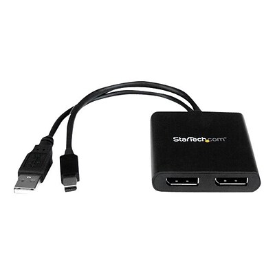 StarTech Mini DisplayPort to 2x DisplayPort Multi Stream Transport Hub, Black