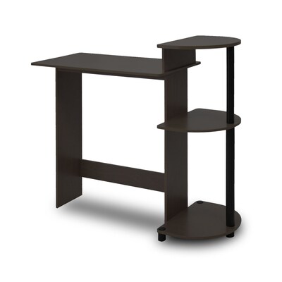 Furinno® Compact Wood & Polyvinyl Chloride Computer Desk; Espresso & Black
