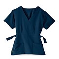 Park AVE™ Mock Wrap Ladies Scrub Top, Navy, Small