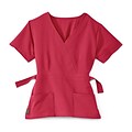 Medline Park ave Mock Wrap Ladies Scrub Top, Pink, Small