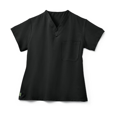 Medline Fifth ave™ Unisex Traditional Scrub Top With One Pocket, Black, Medium