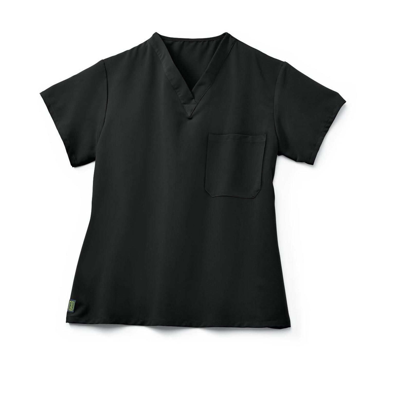 Medline Fifth ave™ Unisex Traditional Scrub Top With One Pocket, Black, Medium