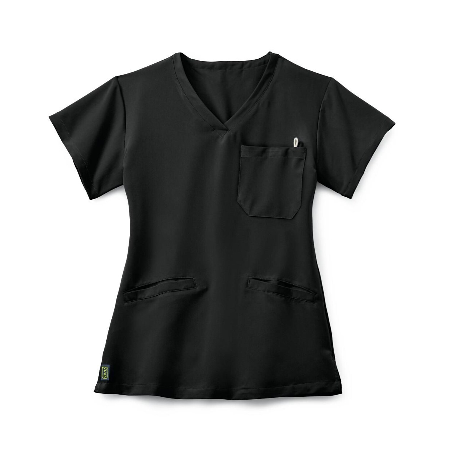 Medline Berkeley ave™ Ladies Scrub Top With Welt Pockets, Black, Medium