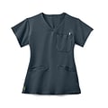 Medline Berkeley ave.™ Ladies Scrub Top With Welt Pockets, Charcoal, Large