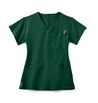 Medline Berkeley ave.™ Ladies Scrub Top With Welt Pockets, Hunter Green, XS