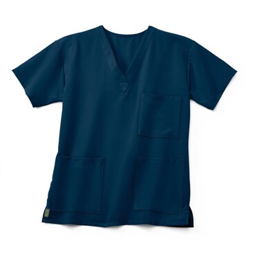 Medline Madison ave™ Unisex Scrub Top With 3 Pockets, Navy, Medium