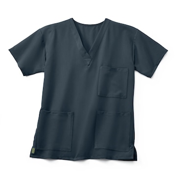 Medline Madison ave™ Unisex Scrub Top With 3 Pockets, Charcoal, 2XL