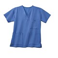 Medline Madison ave™ Unisex Scrub Top With 3 Pockets, Ceil Blue, XL