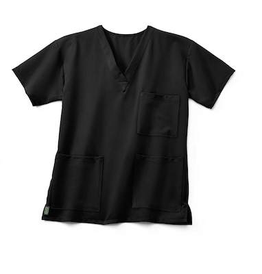 Madison AVE.™ Black M Scrub Top W/3 PCKT