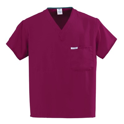 PerforMAX™ Unisex One-pocket Reversible Scrub Tops, Wine, Angelica Color-coding, XS