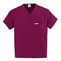 PerforMAX™ Unisex One-pocket Reversible Scrub Tops, Wine, Angelica Color-coding, Small