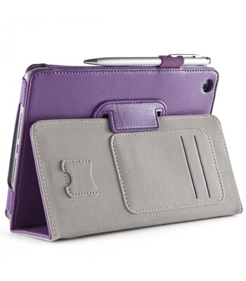 i-Blason 1Fold Slim Book Case With Bonus Stylus For iPad Mini With Retina Display, Purple