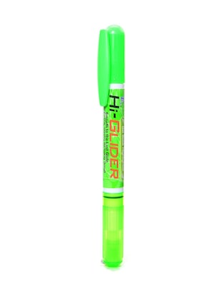 Yasutomo Hi-Glider Gel Stick Highlighters, Bullet Tip, Green, 15/Pack (00746-PK15)