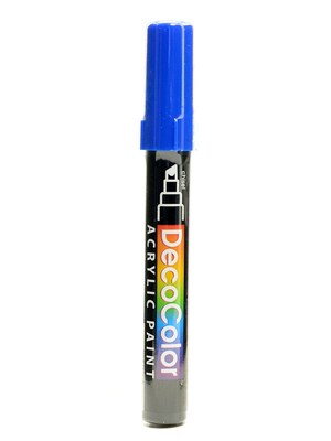Marvy Uchida DecoColor Acrylic Paint Markers, Chisel Tip, Blue, 6/Pack (63538)
