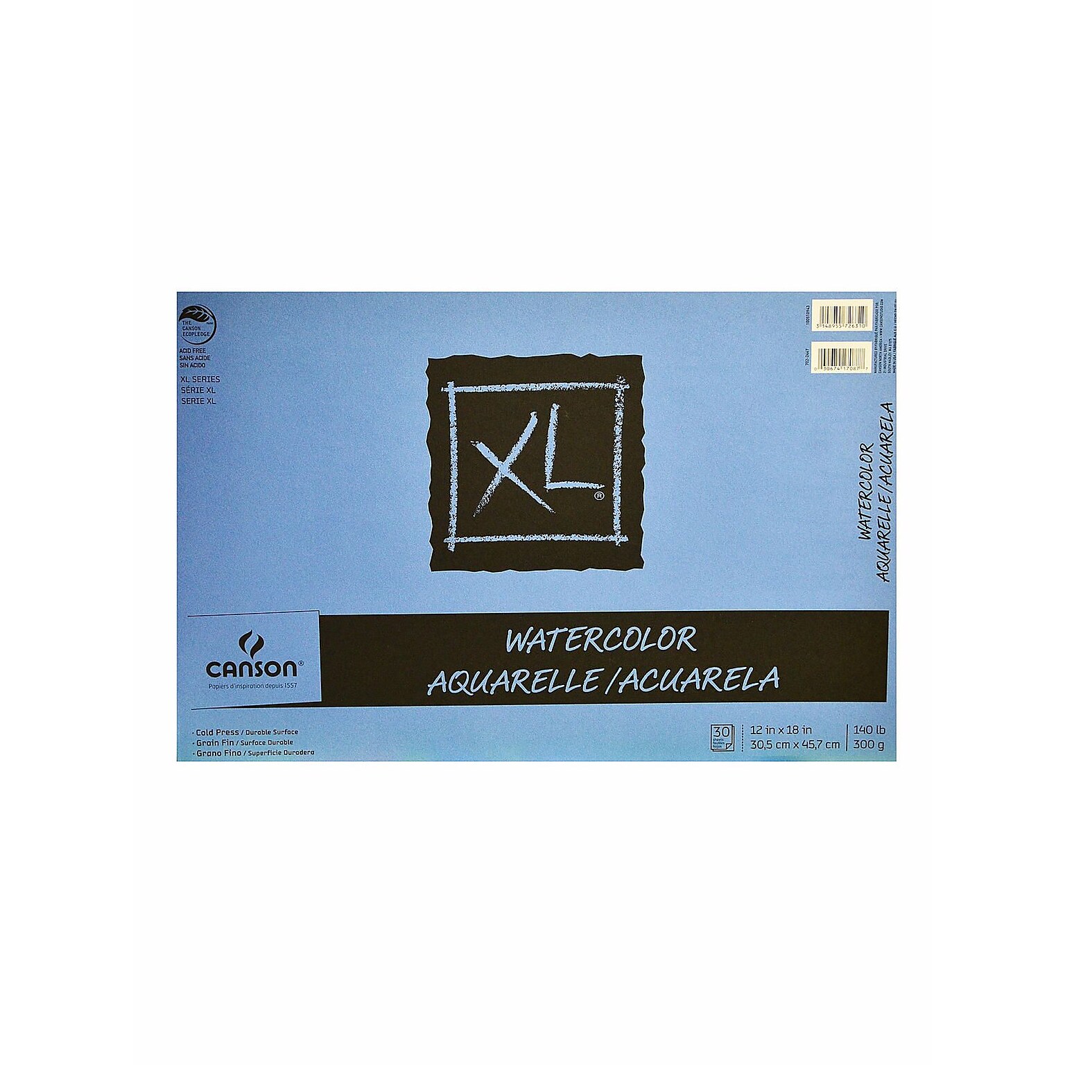 Canson Xl Watercolor Pads 12 In. X 18 In. Pad Of 30 [Pack Of 2]