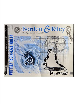 Borden And Riley #110M Technical Vellum 18 In. X 24 In. Pad