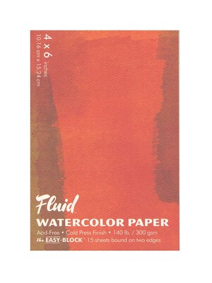 Global Art Fluid Cold Press Watercolor Paper 4 In. X 6 In. Block [Pack Of 3]