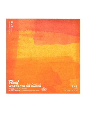 Global Art Fluid Cold Press Watercolor Paper 8 X 8 Block Pack Of 2 (98787-Pk2)